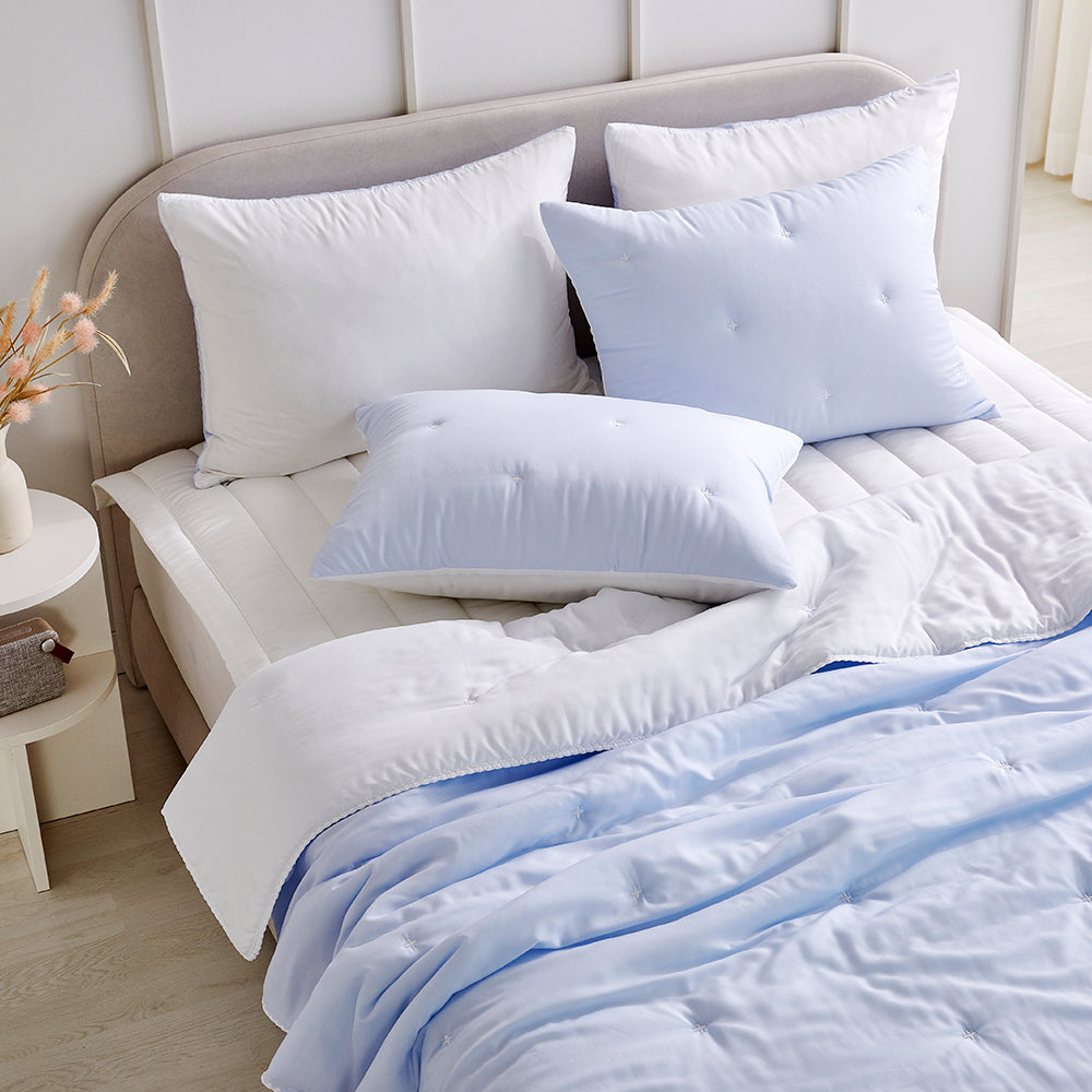 [NEW] Milky Tencel™ Modal Comforter Set - Light Blue/White