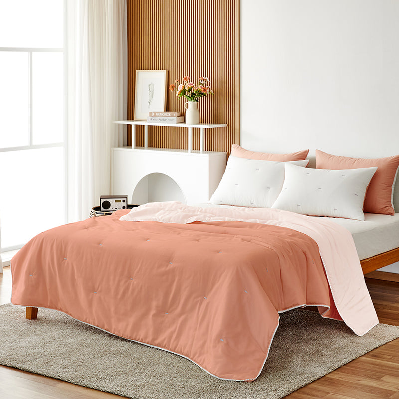 Milky Tencel™  Modal Comforter Set - Orange/White