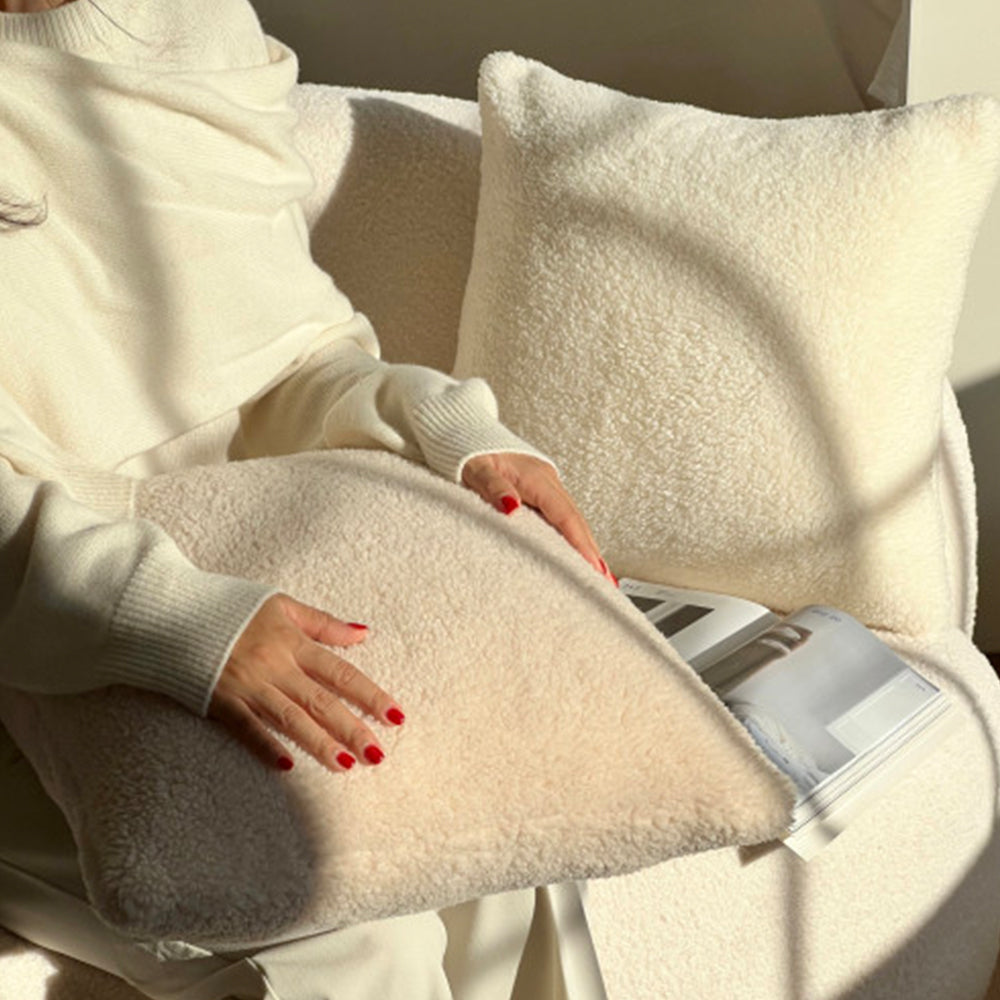 Baa Sherpa Fur Cushion