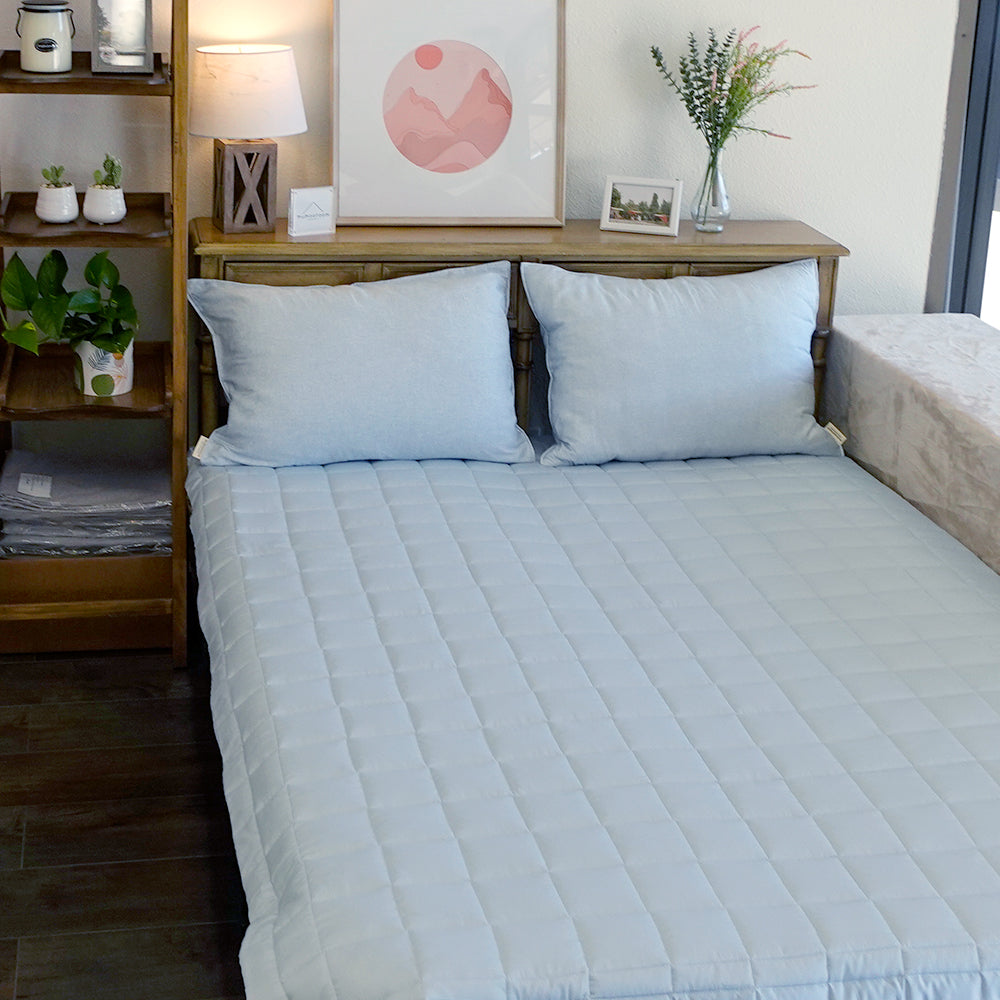 [Version 2] Cotton Satin Mattress Pad with Elastic Band