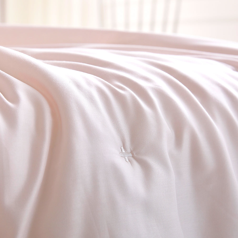 [NEW] Milky Tencel™ Modal Comforter Set - Light Pink/White
