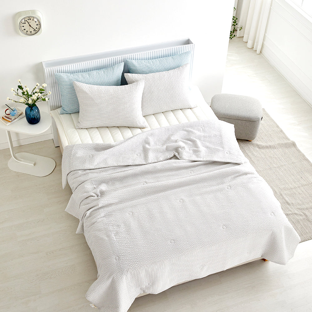 Cool Cool Bamboo Seersucker Comforter Set - Cool Grey