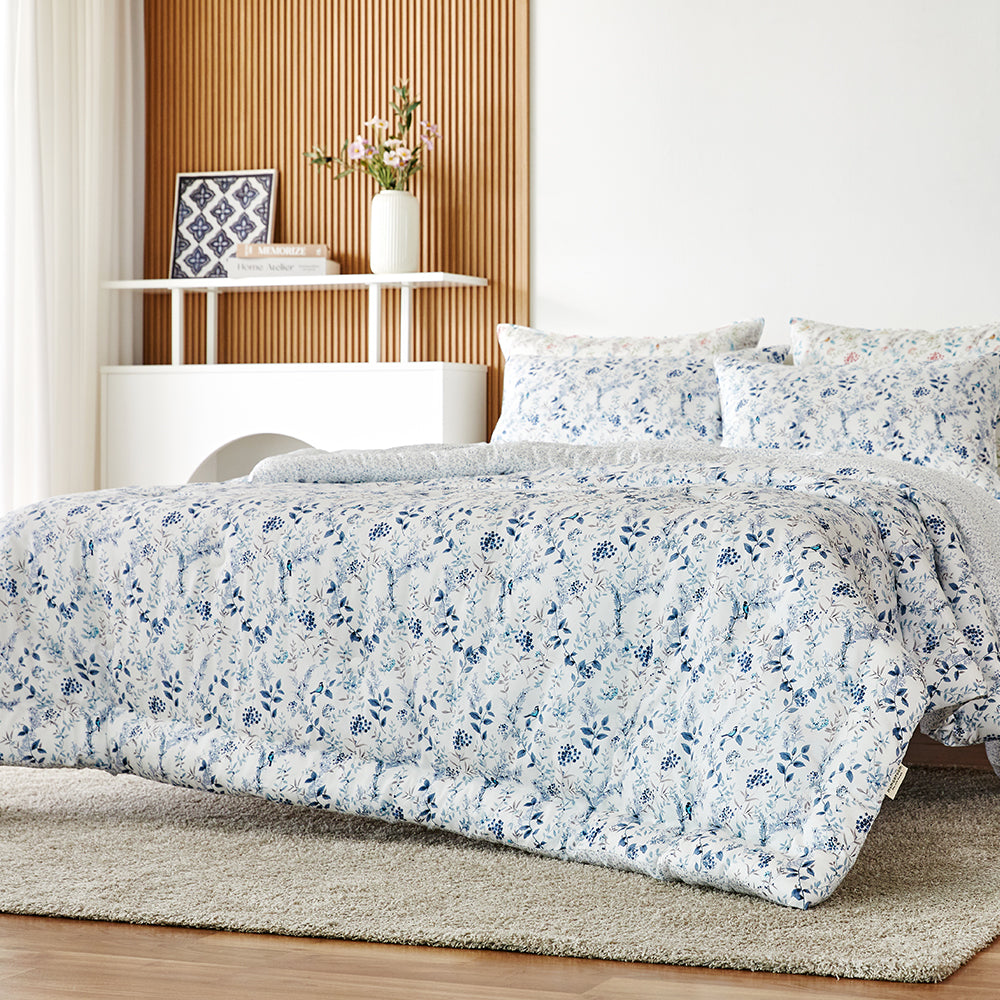 MOC Sally Flower Comforter Set(Winter) - Blue