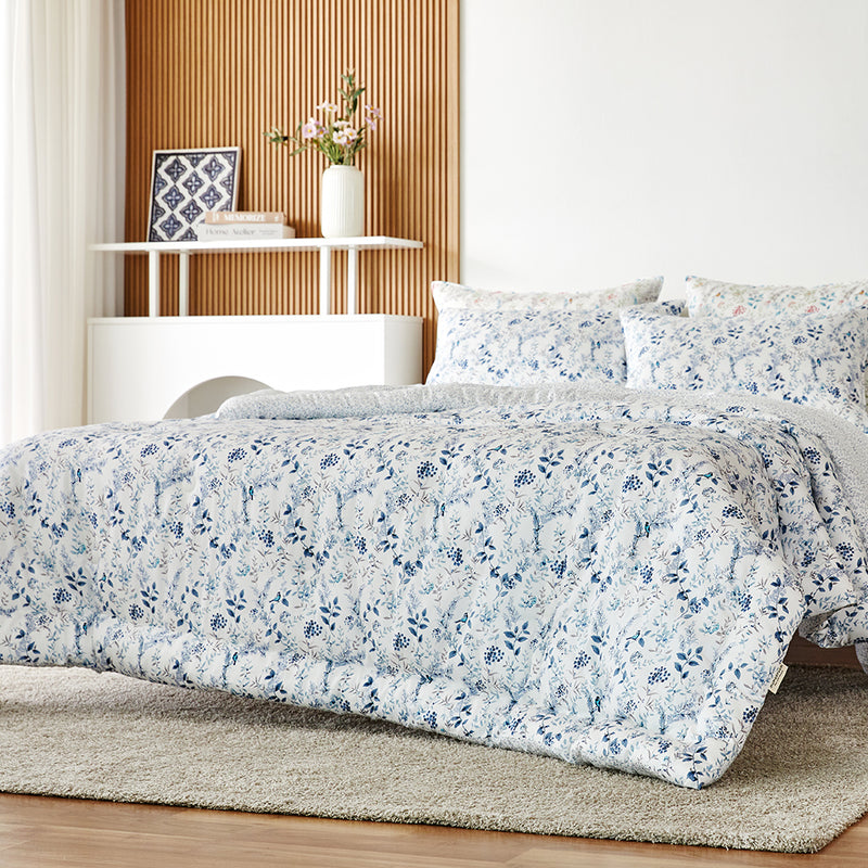 MOC Sally Flower Comforter Set - Blue (16 oz)