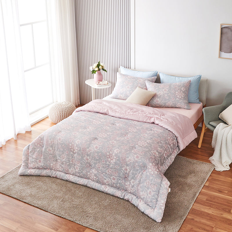 Abigail Hanji Modal Flower Comforter Set - Pink