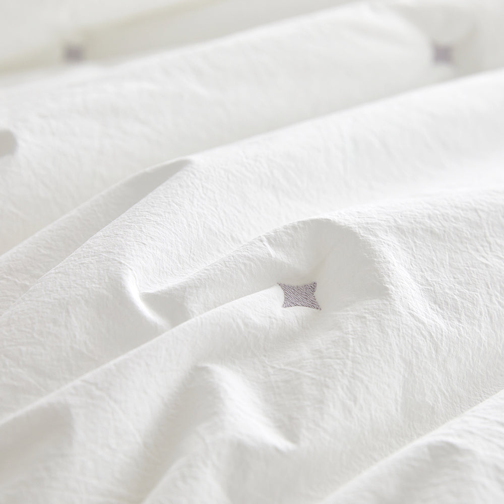 [12th Restocked] High-Density Percale Cotton Comforter Set in White