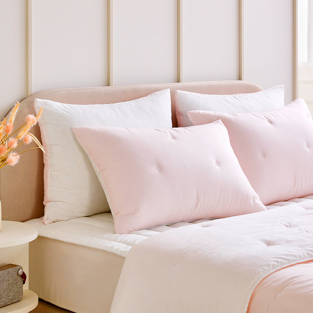 [NEW] Milky Tencel™ Modal Comforter Set - Light Pink/White