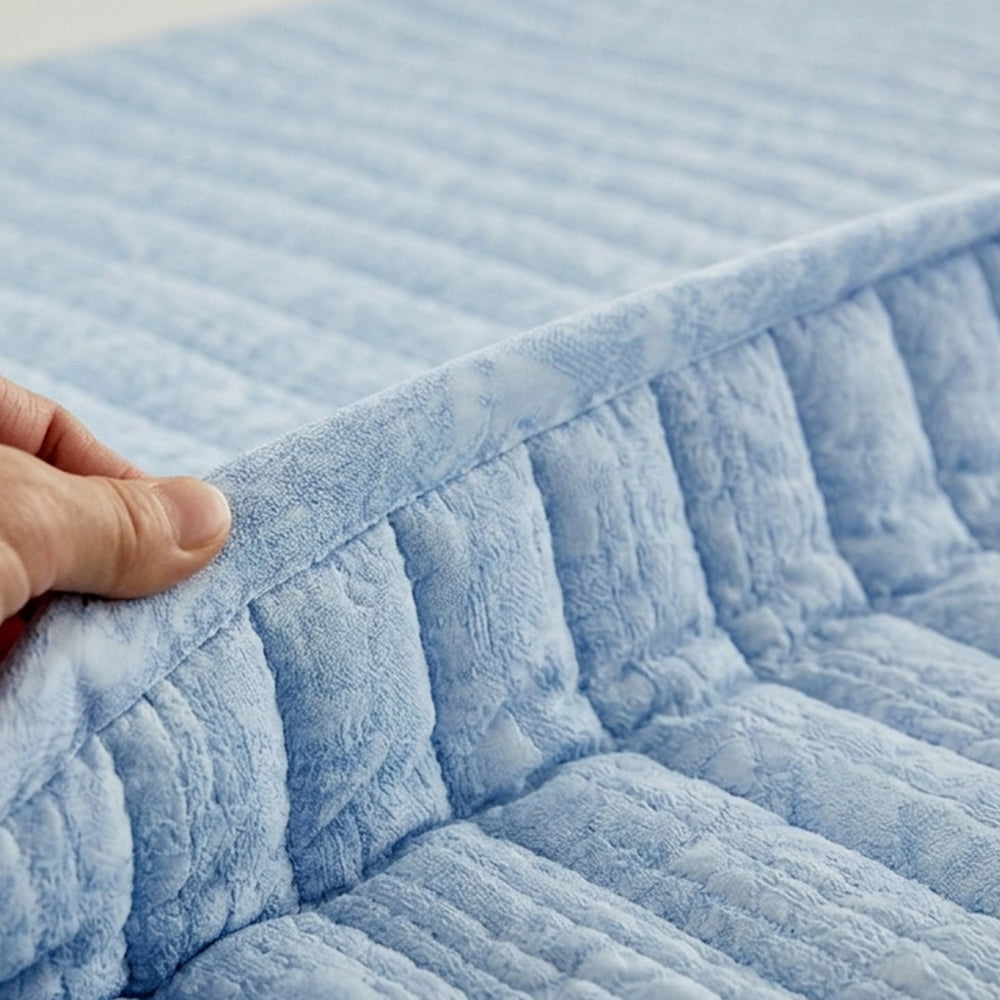 Viscose Rayon Quilt & Bedspread in Sky Blue
