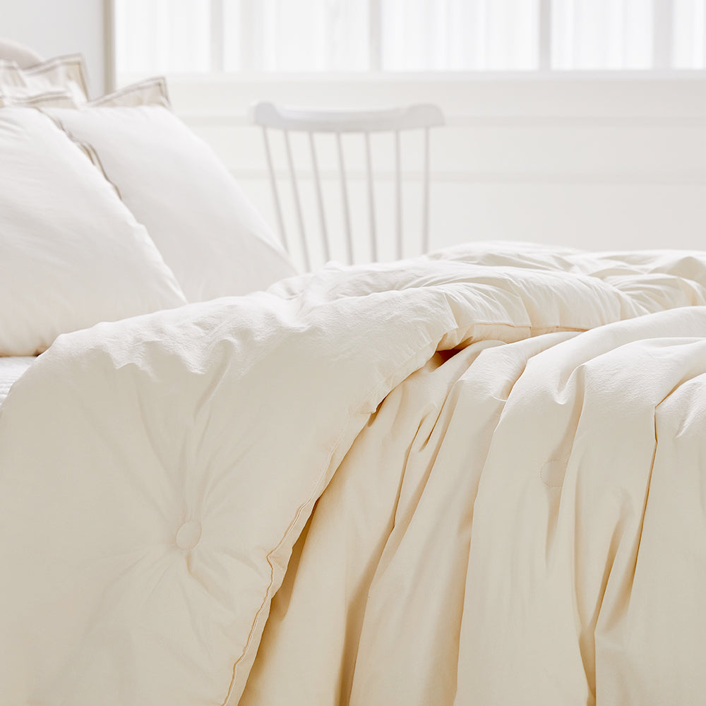 Rosee Ruffle Percale Cotton Comforter Set