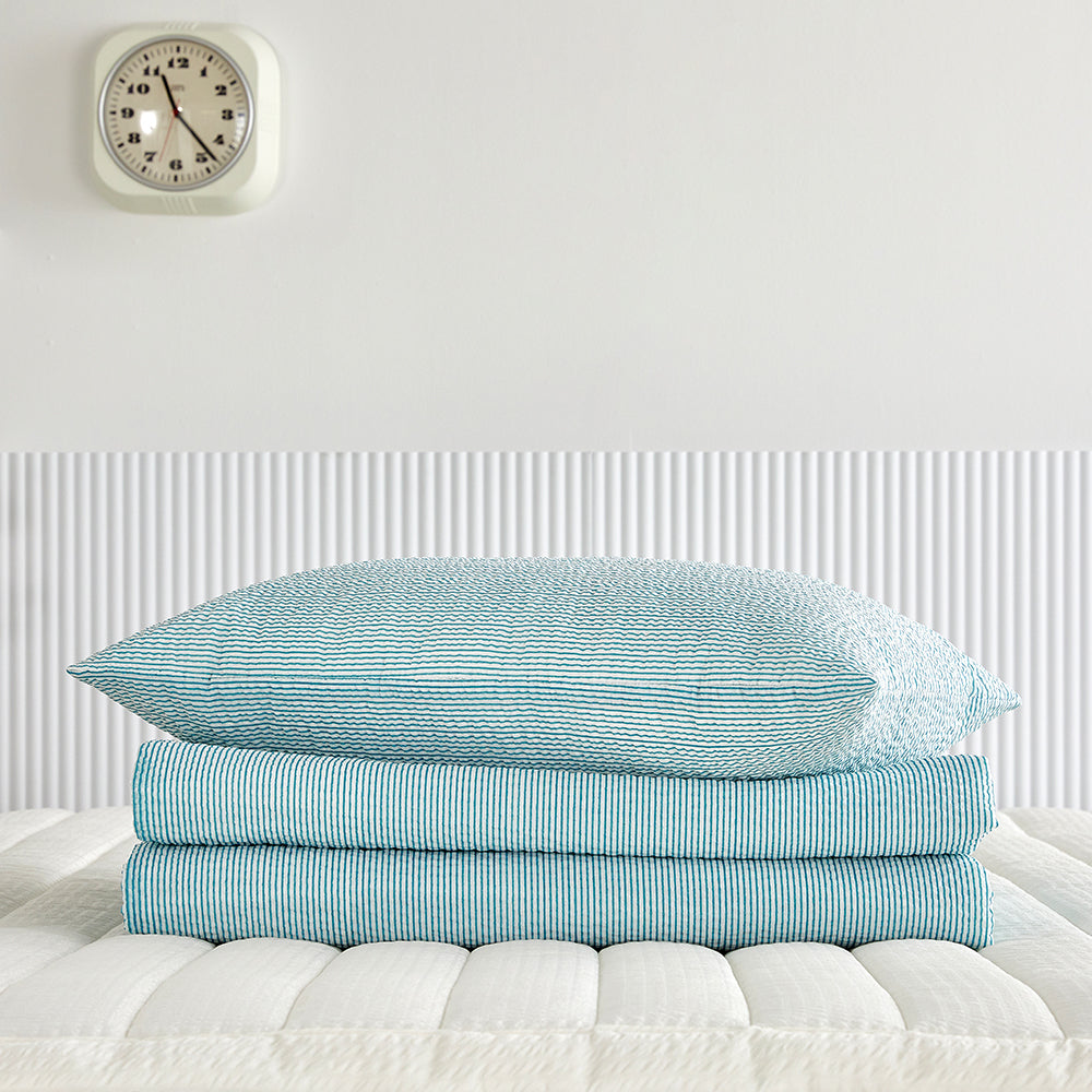 Cool Cool Bamboo Seersucker Comforter Set - Cool Green