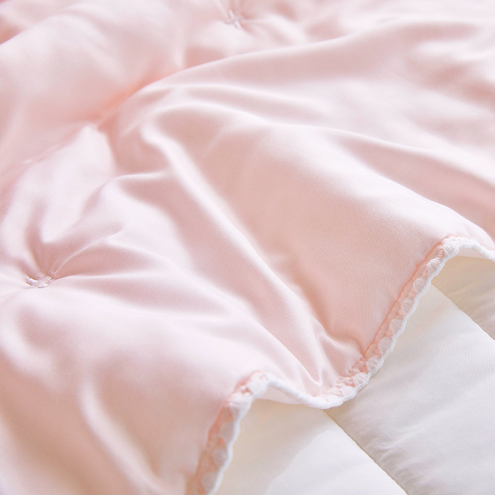 [NEW] Milky Tencel™ Modal Comforter Set - Light Pink/White