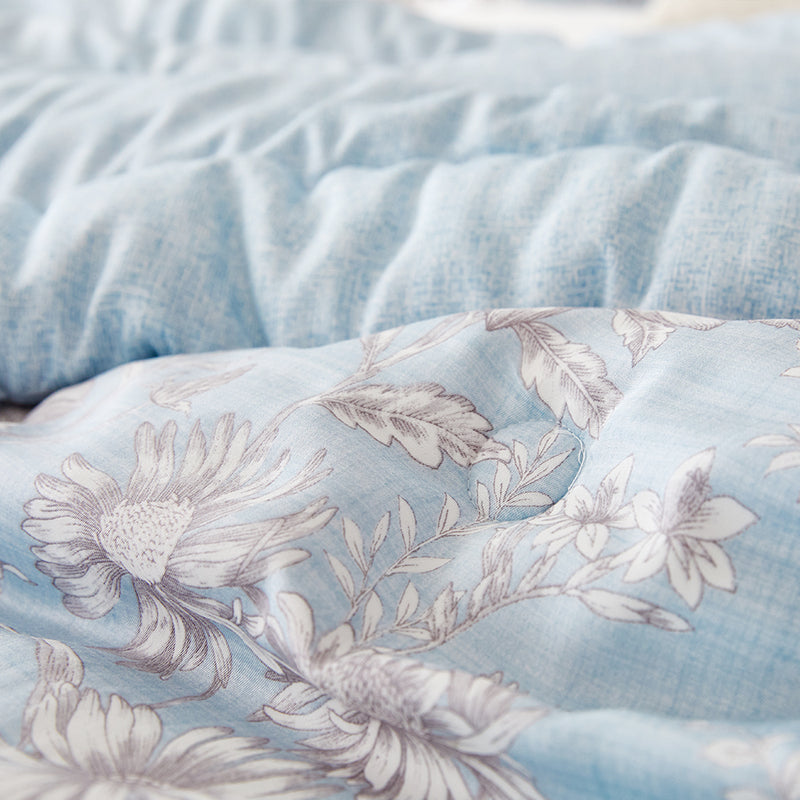 Abigail Hanji Modal Flower Comforter Set - Blue