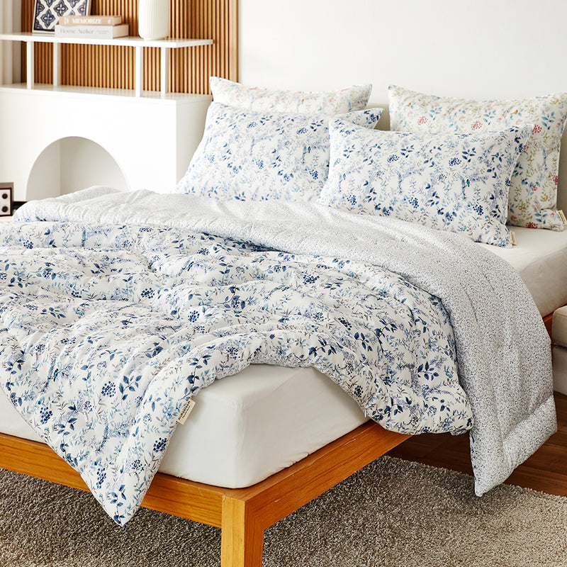 MOC Sally Flower Comforter Set - Blue (16 oz)