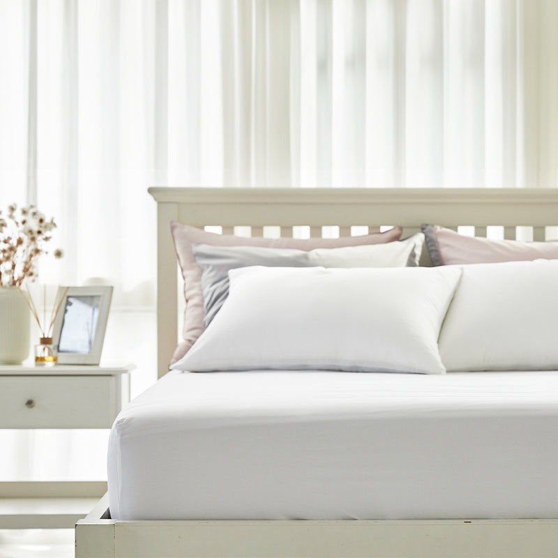 Modal & Egypt Cotton Fitted Bed Sheets in White