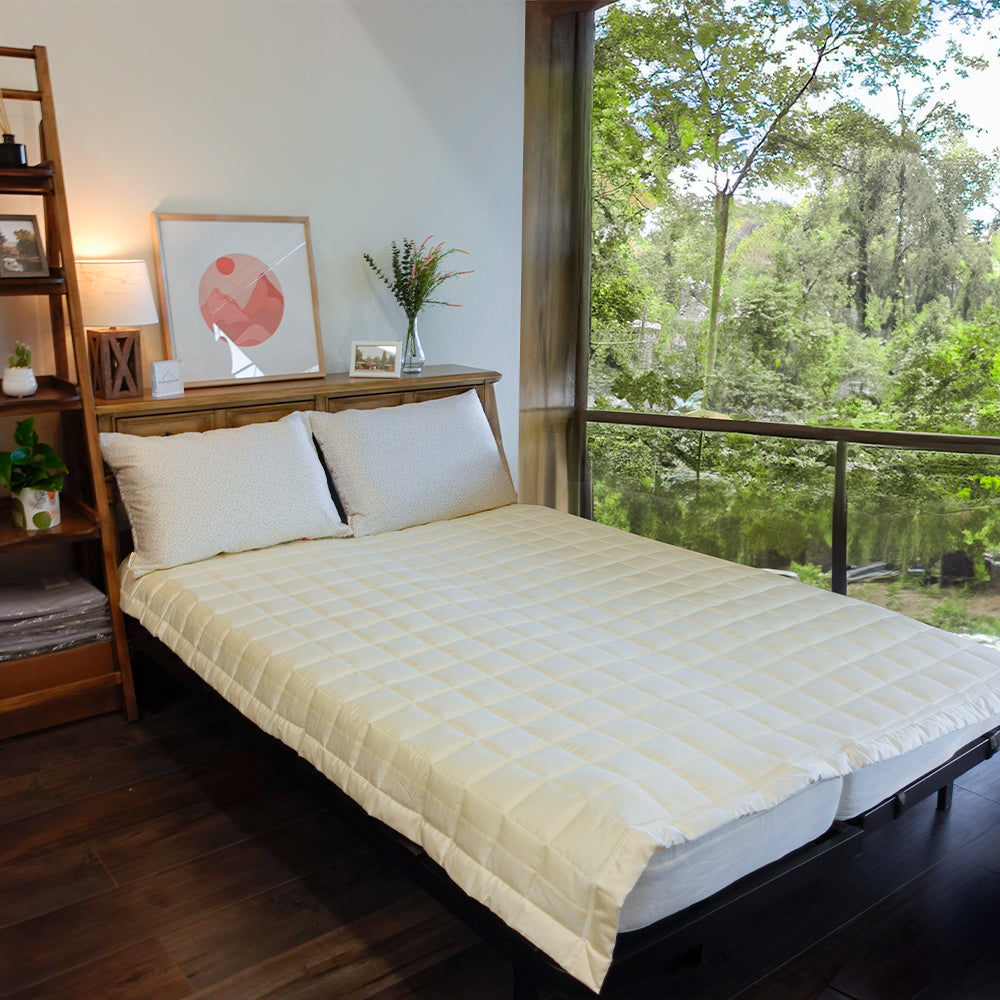 [Version 2] Cotton Satin Mattress Pad with Elastic Band