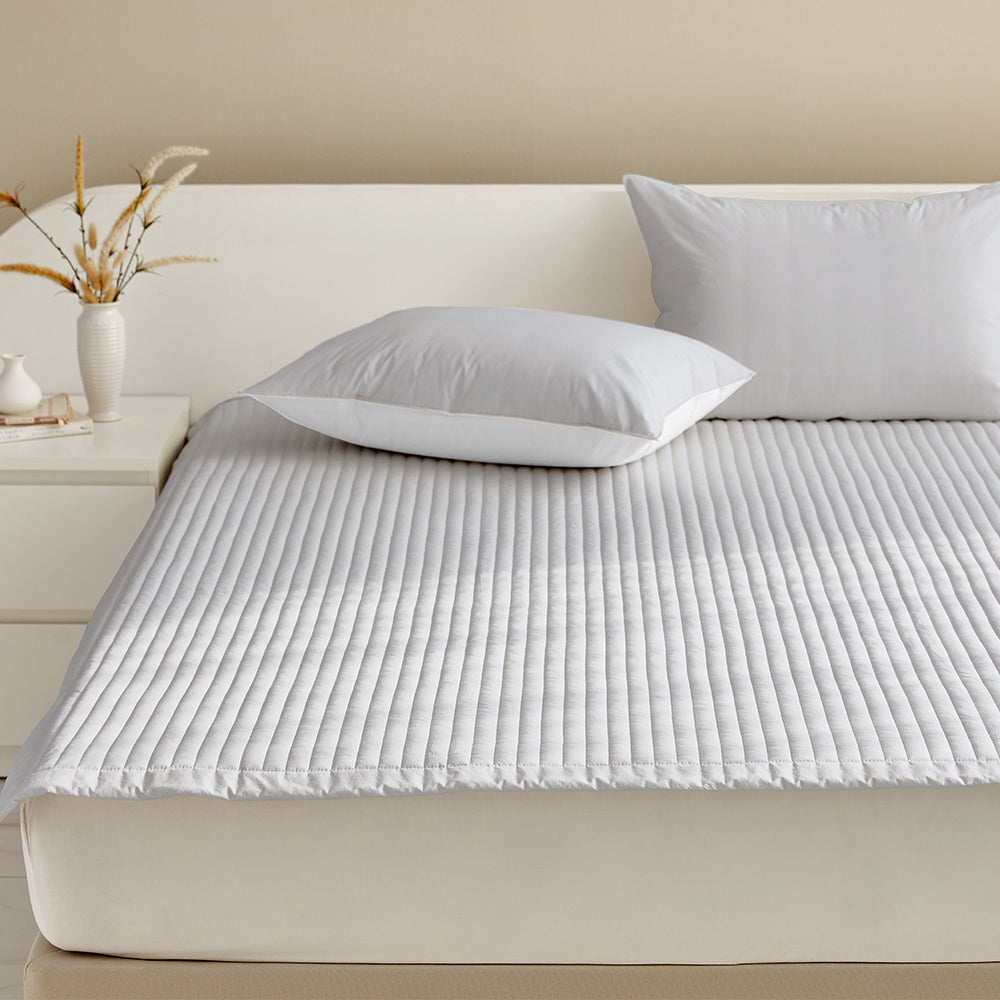 [Bundle] Dream Percale Cotton Comforter & Pad Set - Grey/Grey