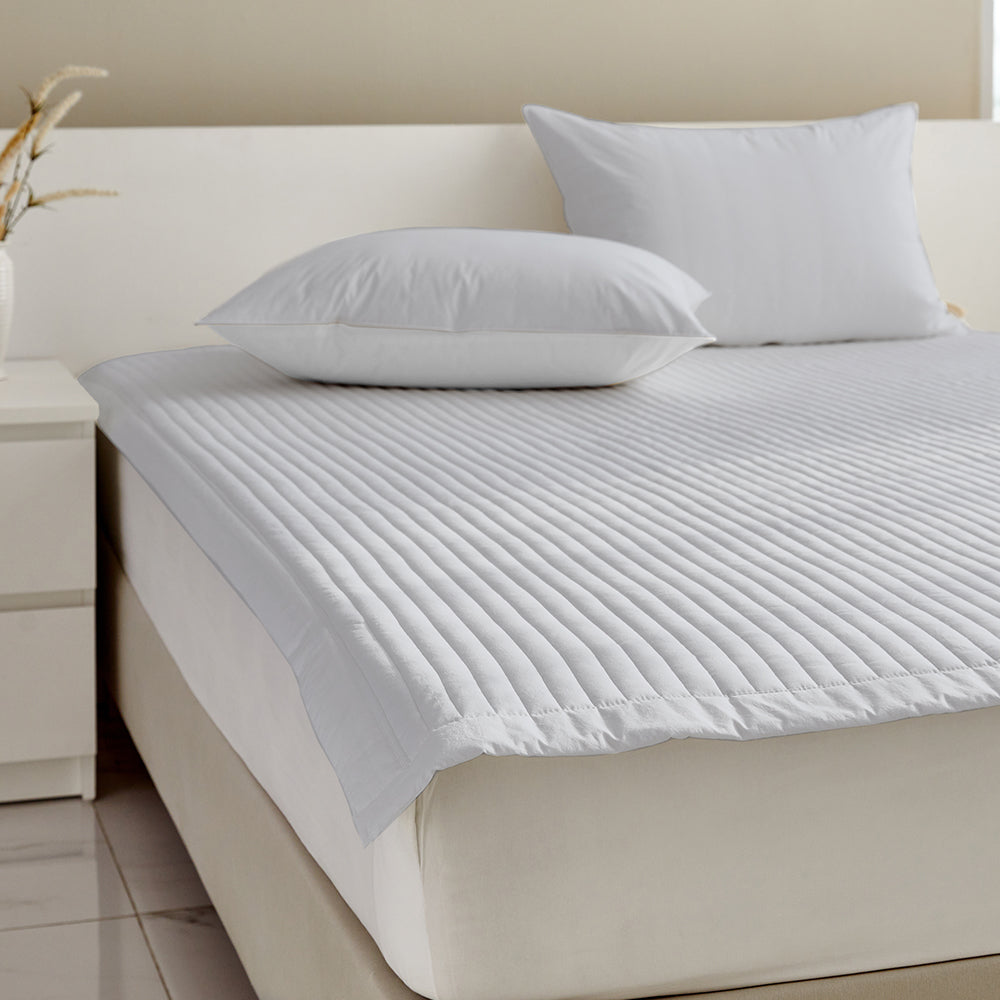 [Bundle] Dream Percale Cotton Comforter & Pad Set - Grey/Grey