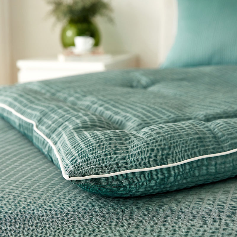 Breeze Bamboo Seersucker Comforter & Pad Set_Summer Green