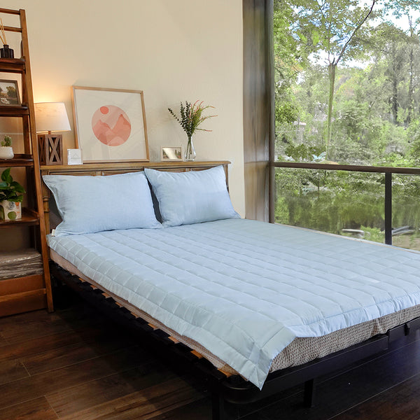 [Version 2] Cotton Satin Mattress Pad with Elastic Band