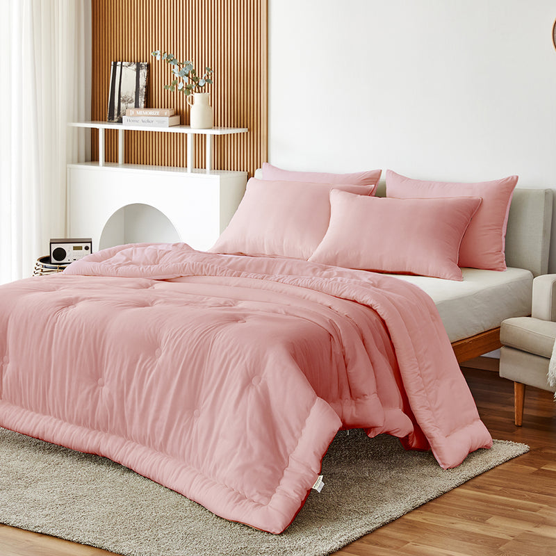 [2nd Version] Daily Tencel Modal Comforter Set - Light Pink