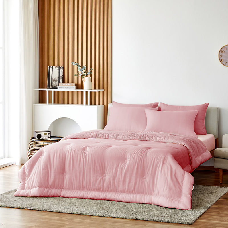 [2nd Version] Daily Tencel Modal Comforter Set - Light Pink