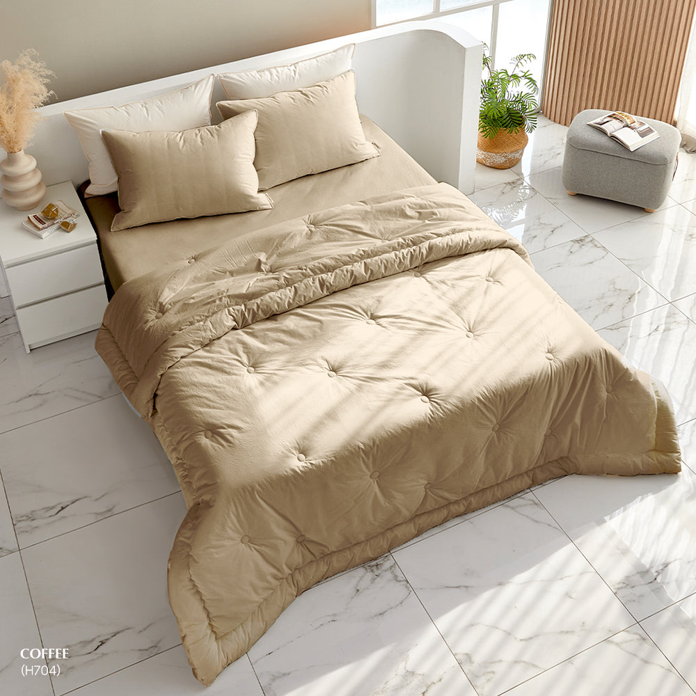 N_[2 weeks Custom] High-Dense Cotton Comforter Set - Twin (All-Season)