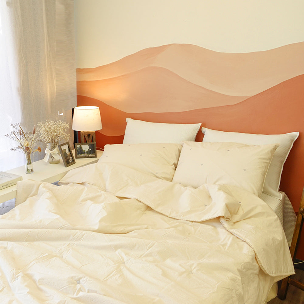 [12th Restocked] High-Density Percale Cotton Comforter Set in Beige