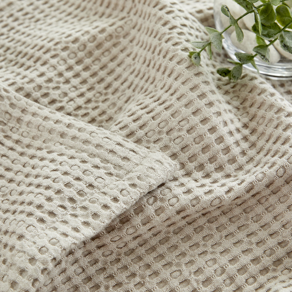 Natural Material Modal Waffle Blanket in Beige