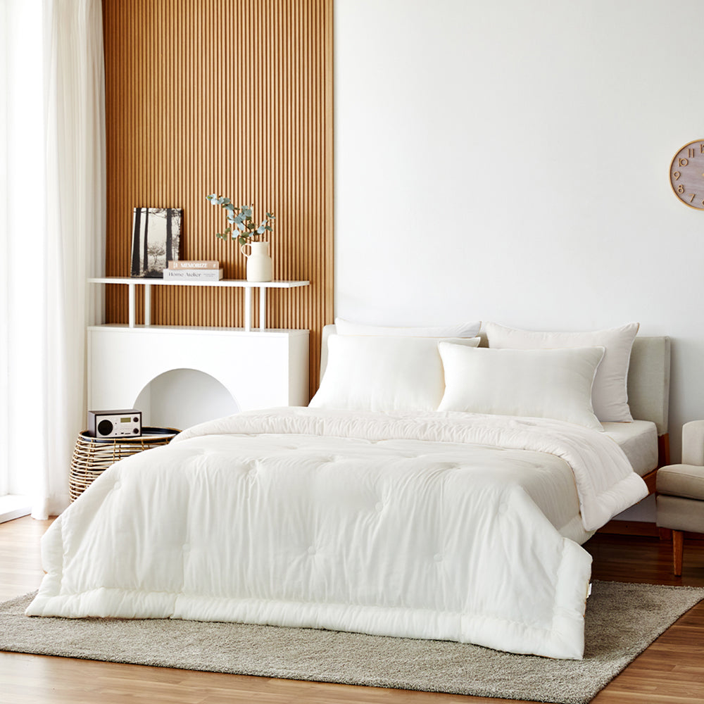 [Bundle] Daily TENCEL™ Modal Comforter & Pad Set - White/White