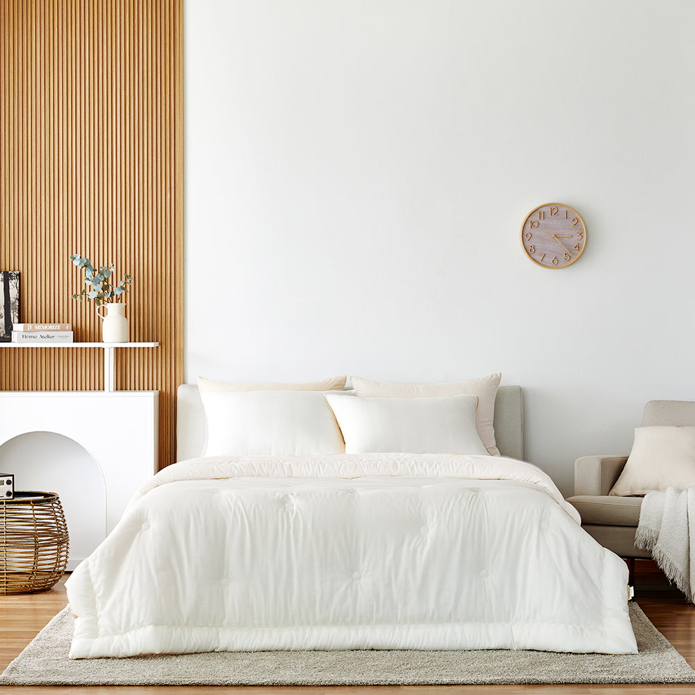 [Bundle] Daily TENCEL™ Modal Comforter & Pad Set - White/White