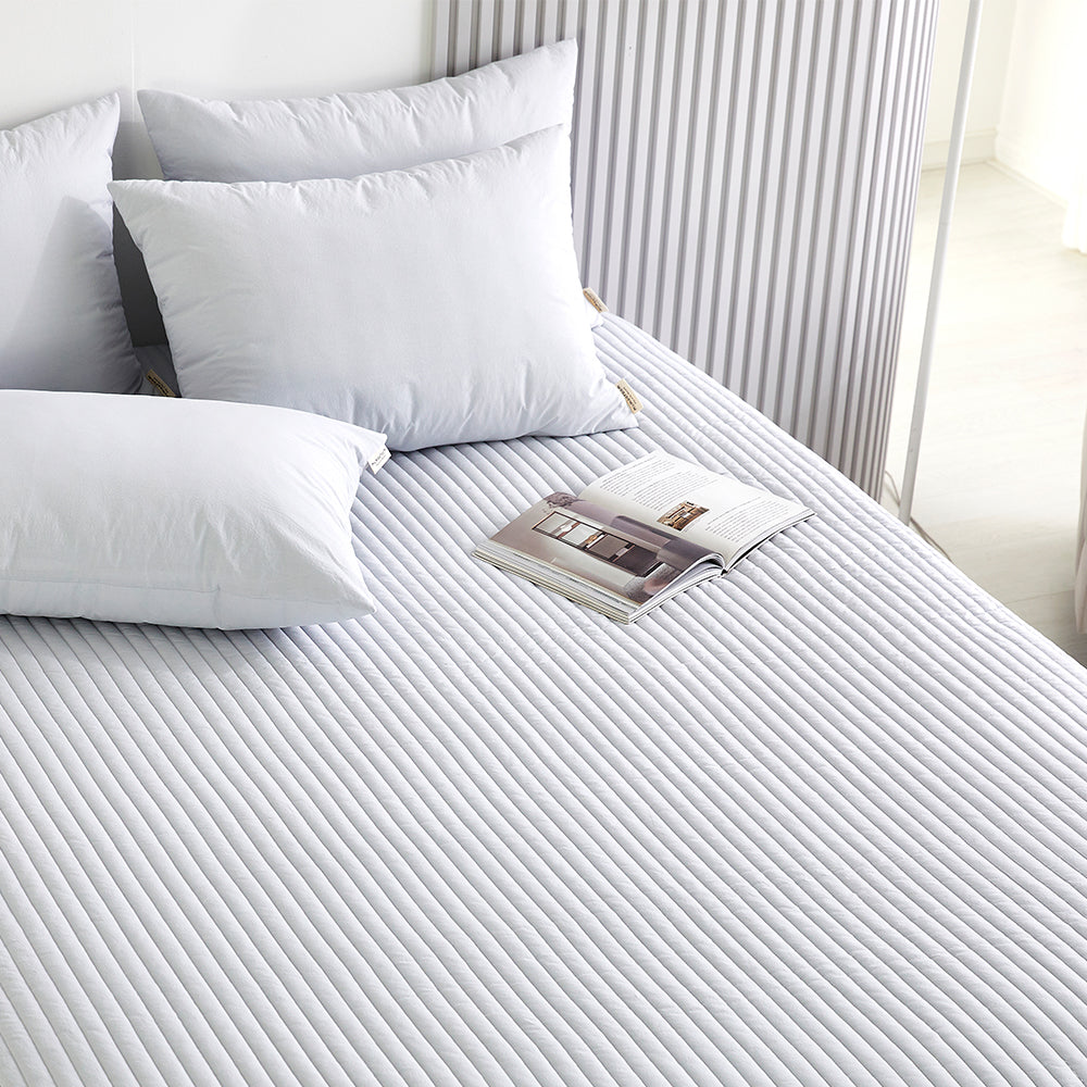 [4st Restocked] Percale High-Dense Pure Cotton Banding Mattress Pad