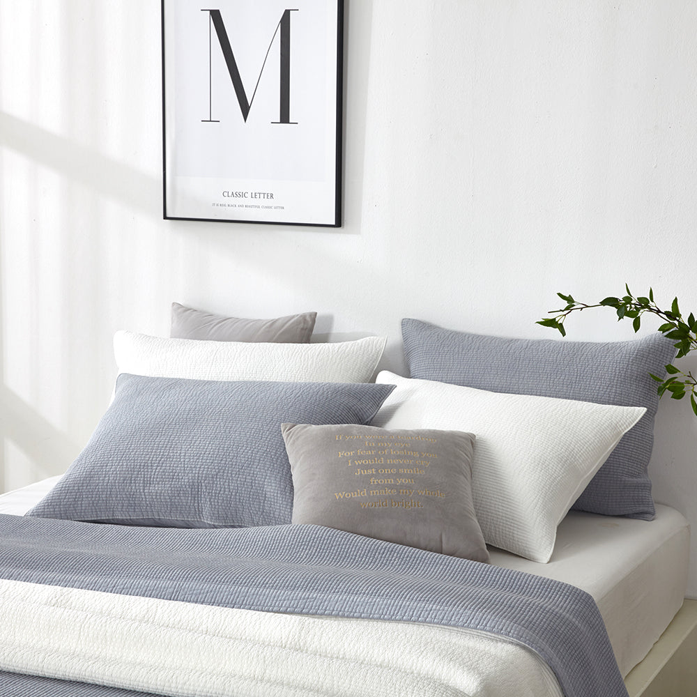 Pure Cotton Line Quilt Pillow Sham