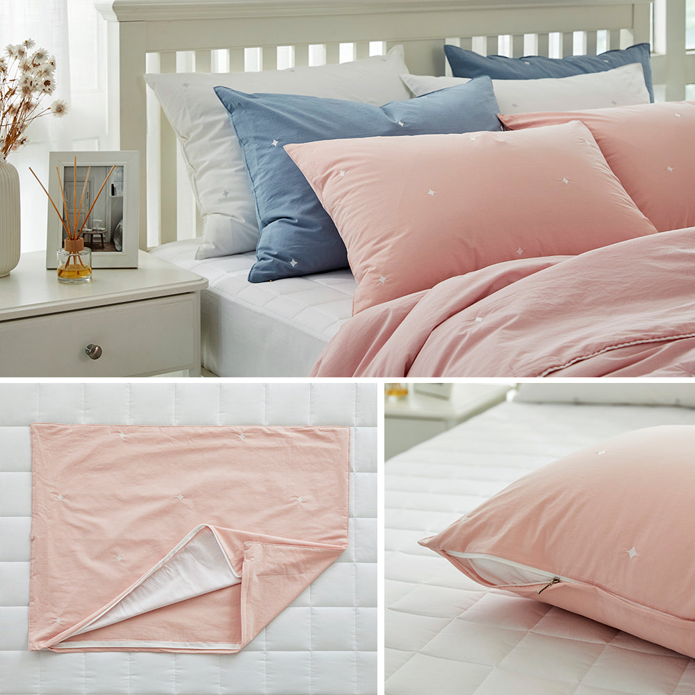 [12th Restocked] High-Density Percale Cotton Comforter Set in Light Pink