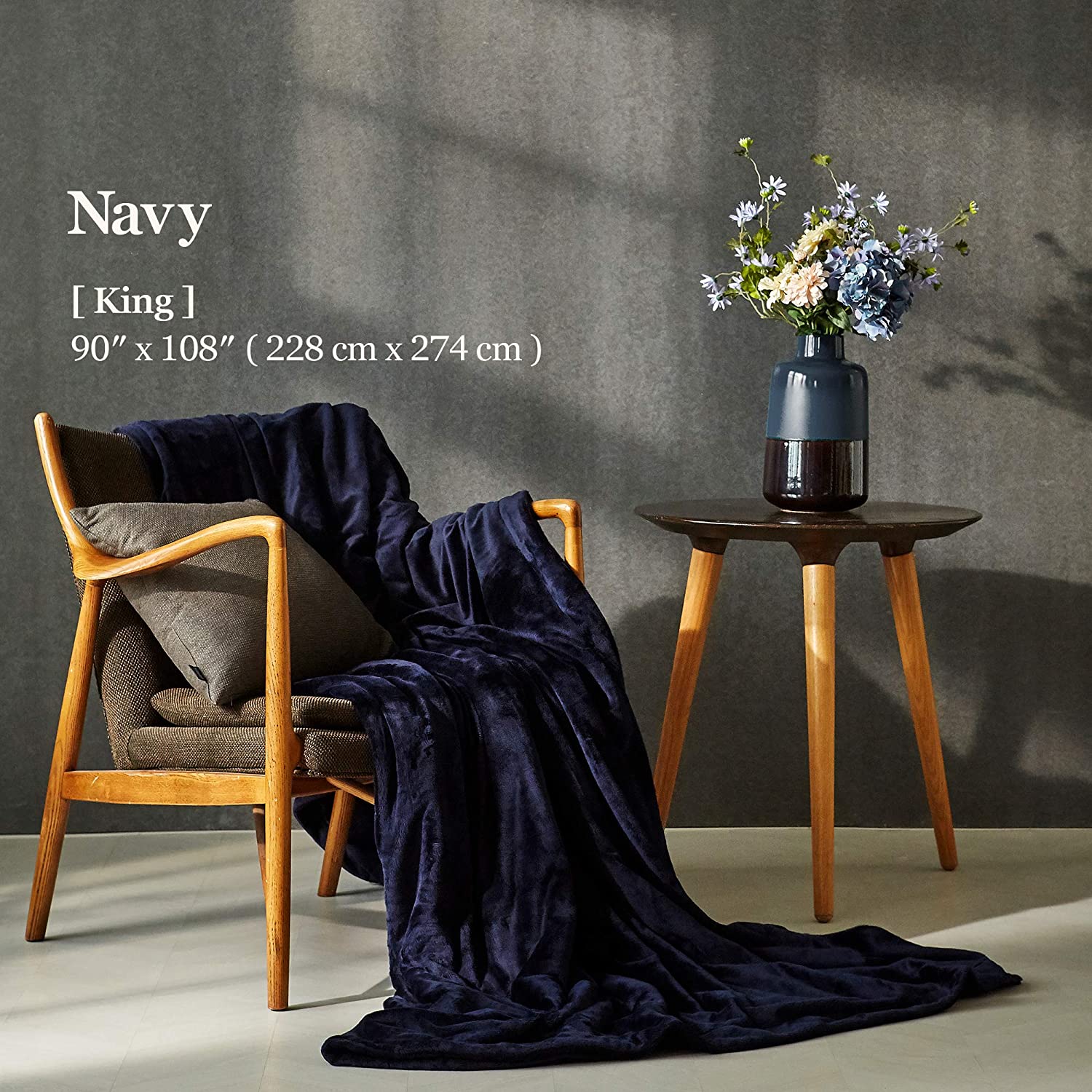 Premium Microfiber Fleece Blanket - Navy
