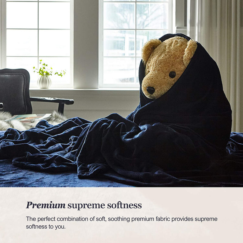 Premium Microfiber Fleece Blanket - Navy