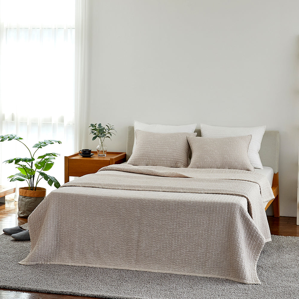 Viscose Rayon Quilt & Bedspread in Beige
