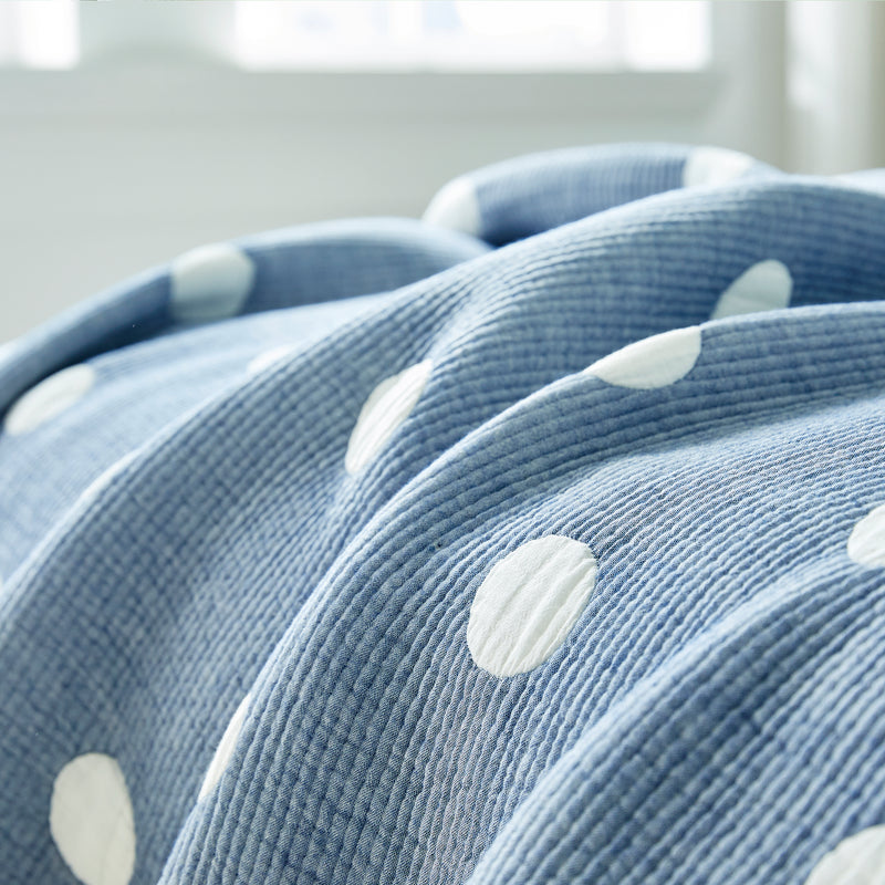 Triple Layer Modal Blanket in Blue & Polka Dot