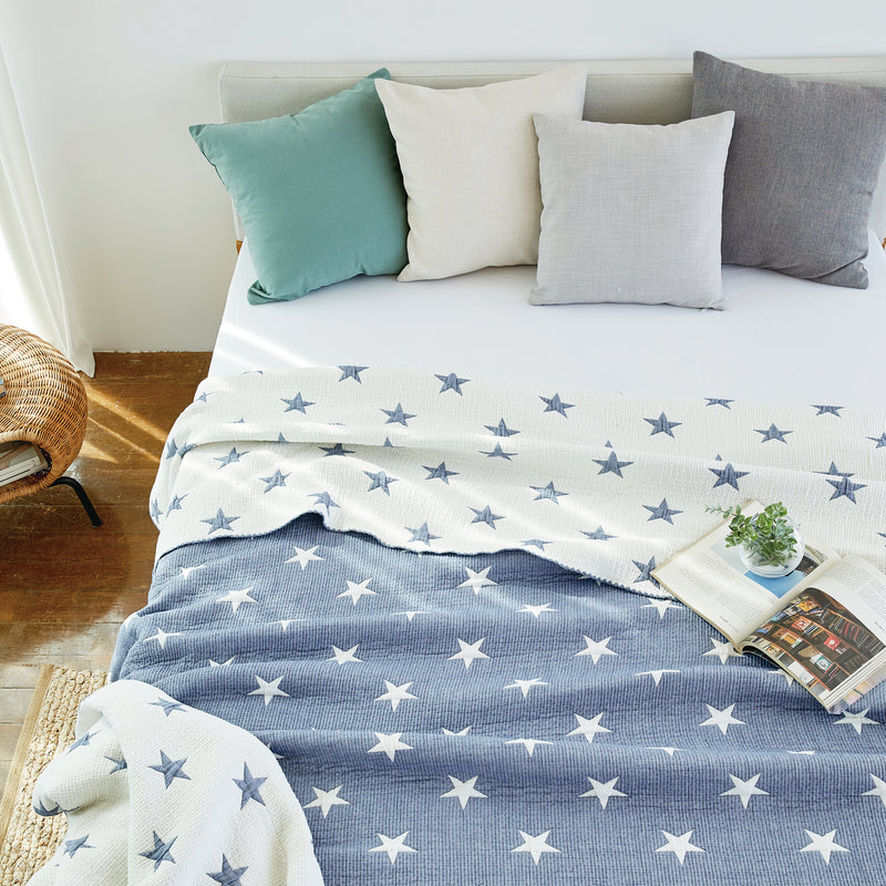 Triple Layer Modal Blanket in Blue & Star