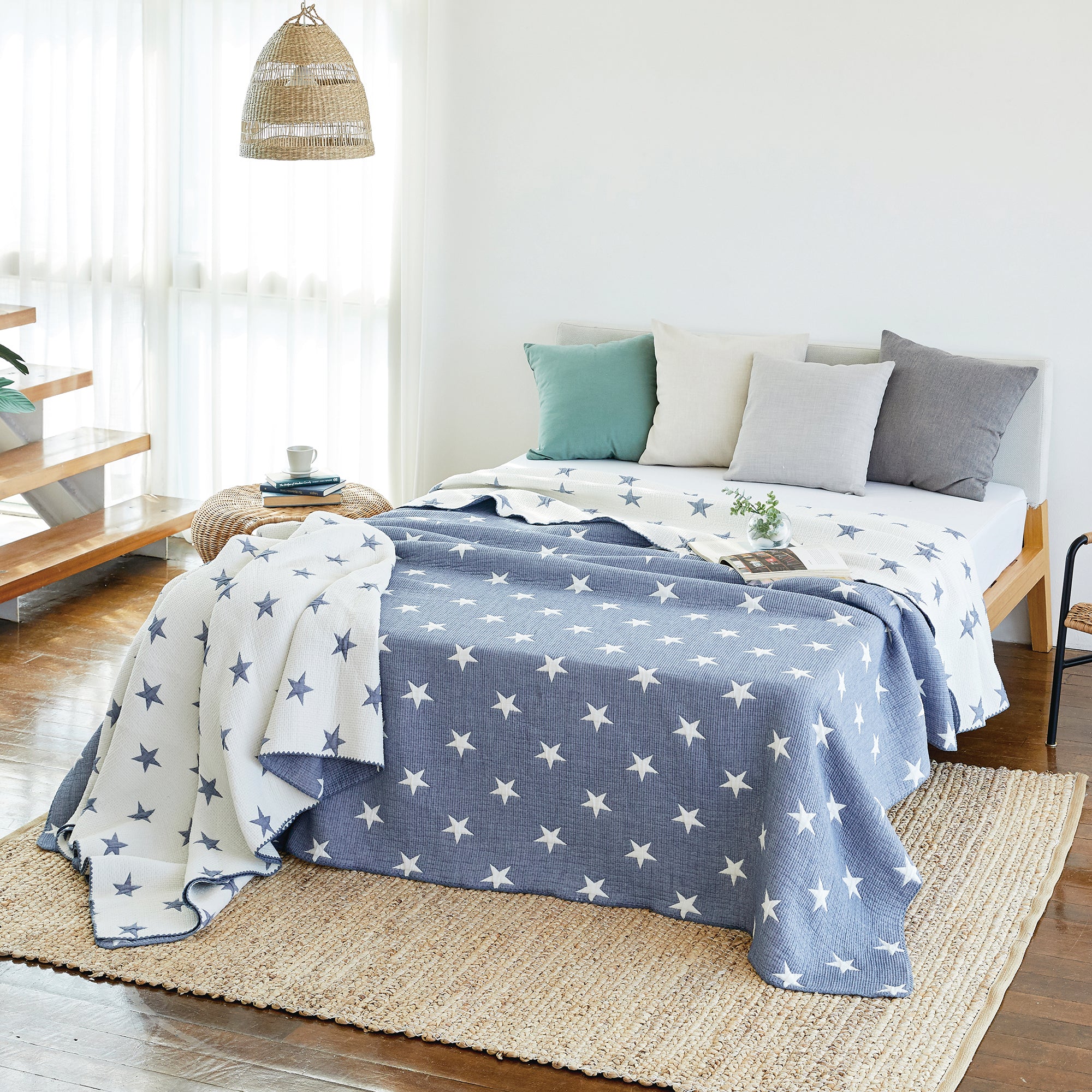 Triple Layer Modal Blanket in Blue & Star