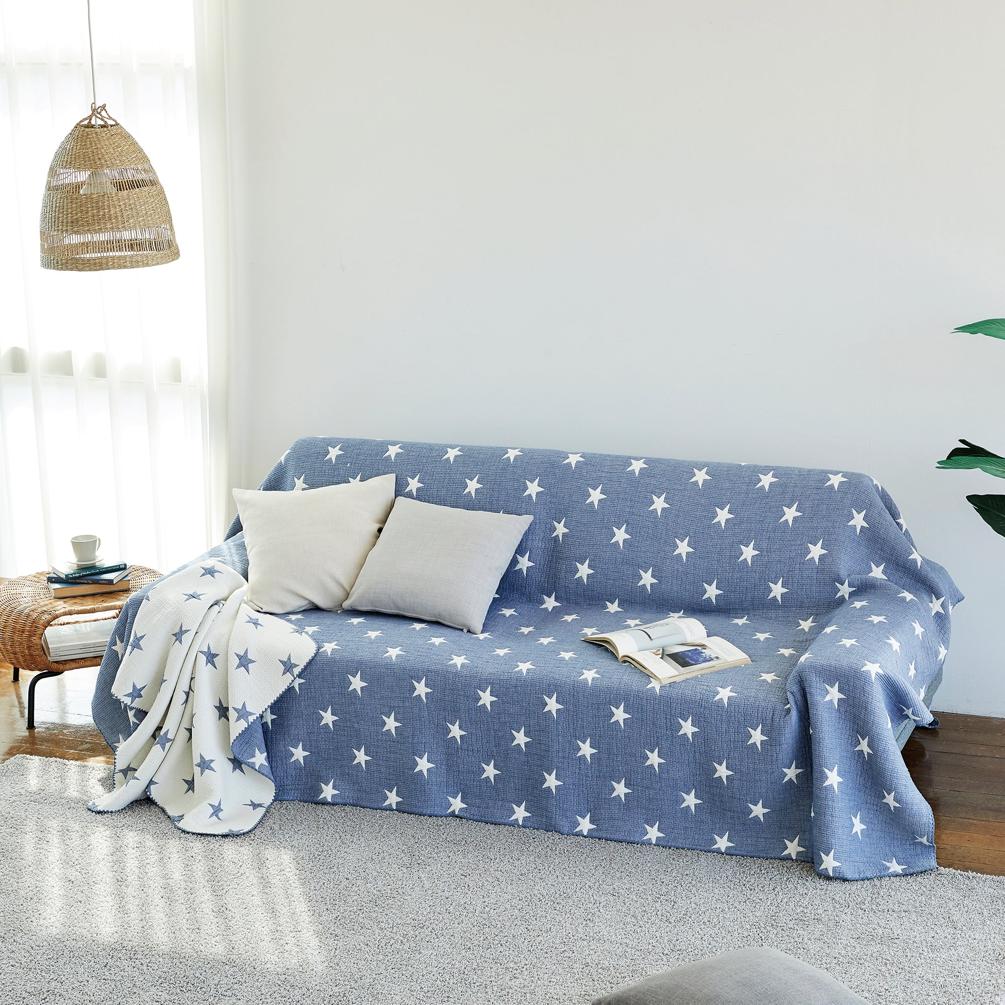 Triple Layer Modal Blanket in Blue & Star