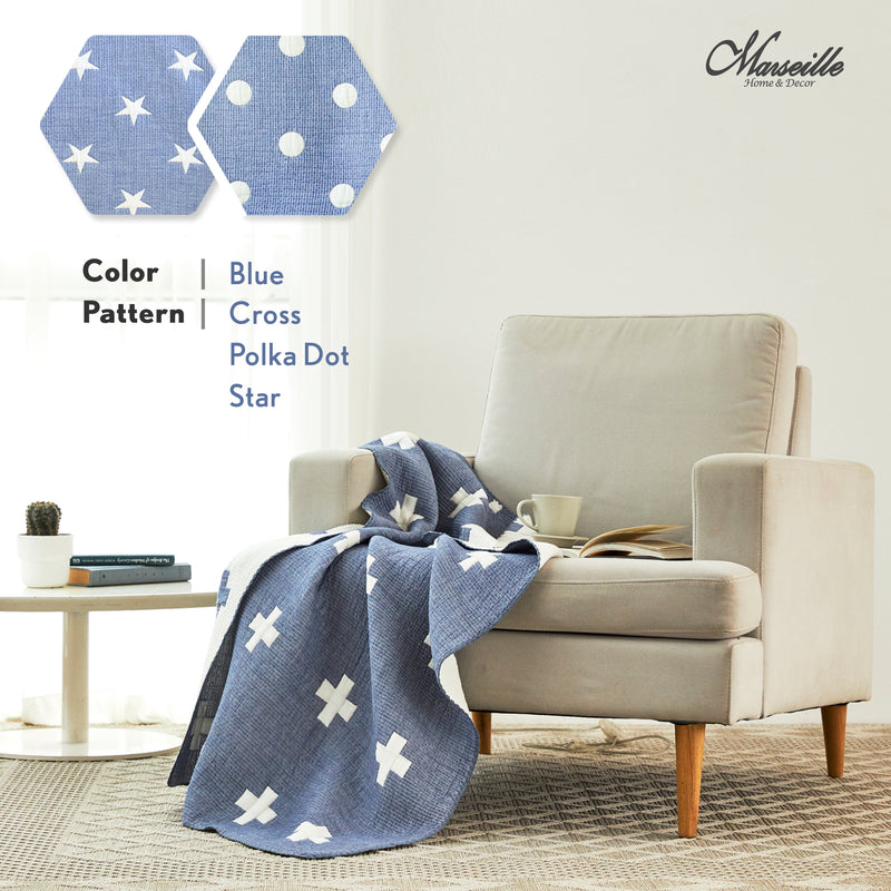 Triple Layer Modal Baby Blanket in Blue