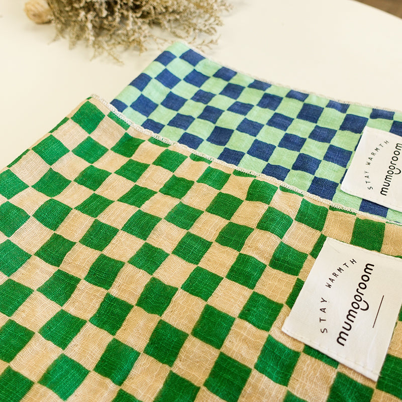 Chic Checker board Place Mat, Dish Cloth (Beige/Green, Mint/Navy)