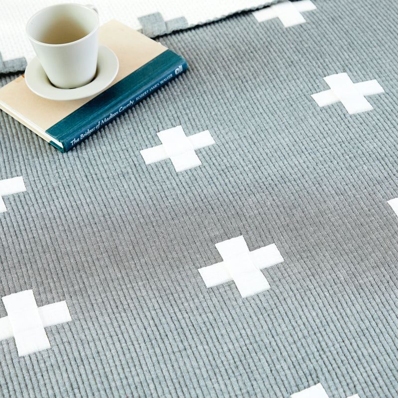 Triple Layer Modal Blanket in Grey & Cross