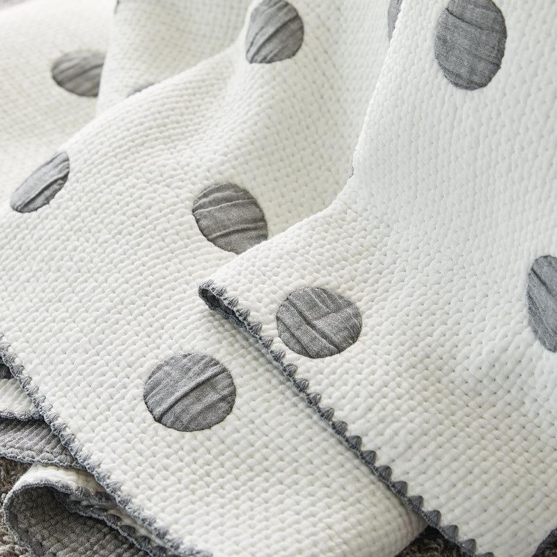 Triple Layer Modal Blanket in Grey & Polka Dot