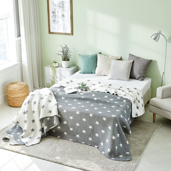 Triple Layer Modal Blanket in Grey & Star