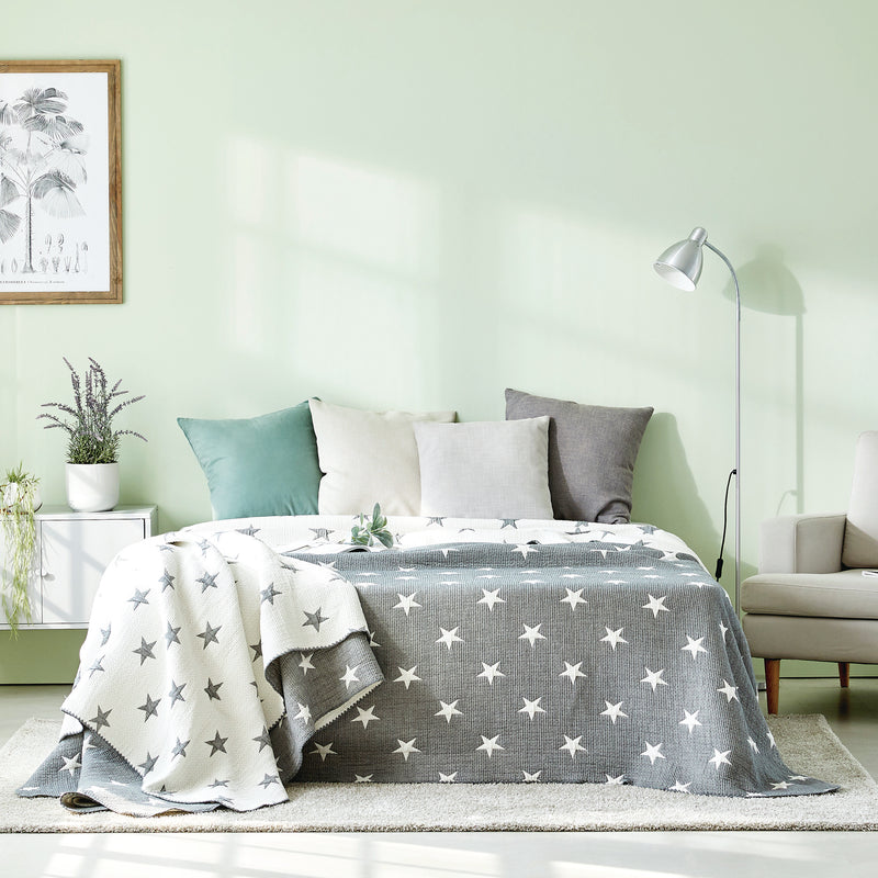 Triple Layer Modal Blanket in Grey & Star