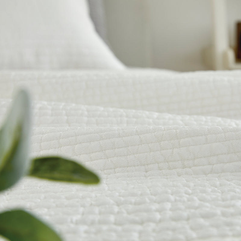 Viscose Rayon Quilt & Bedspread in Ivory