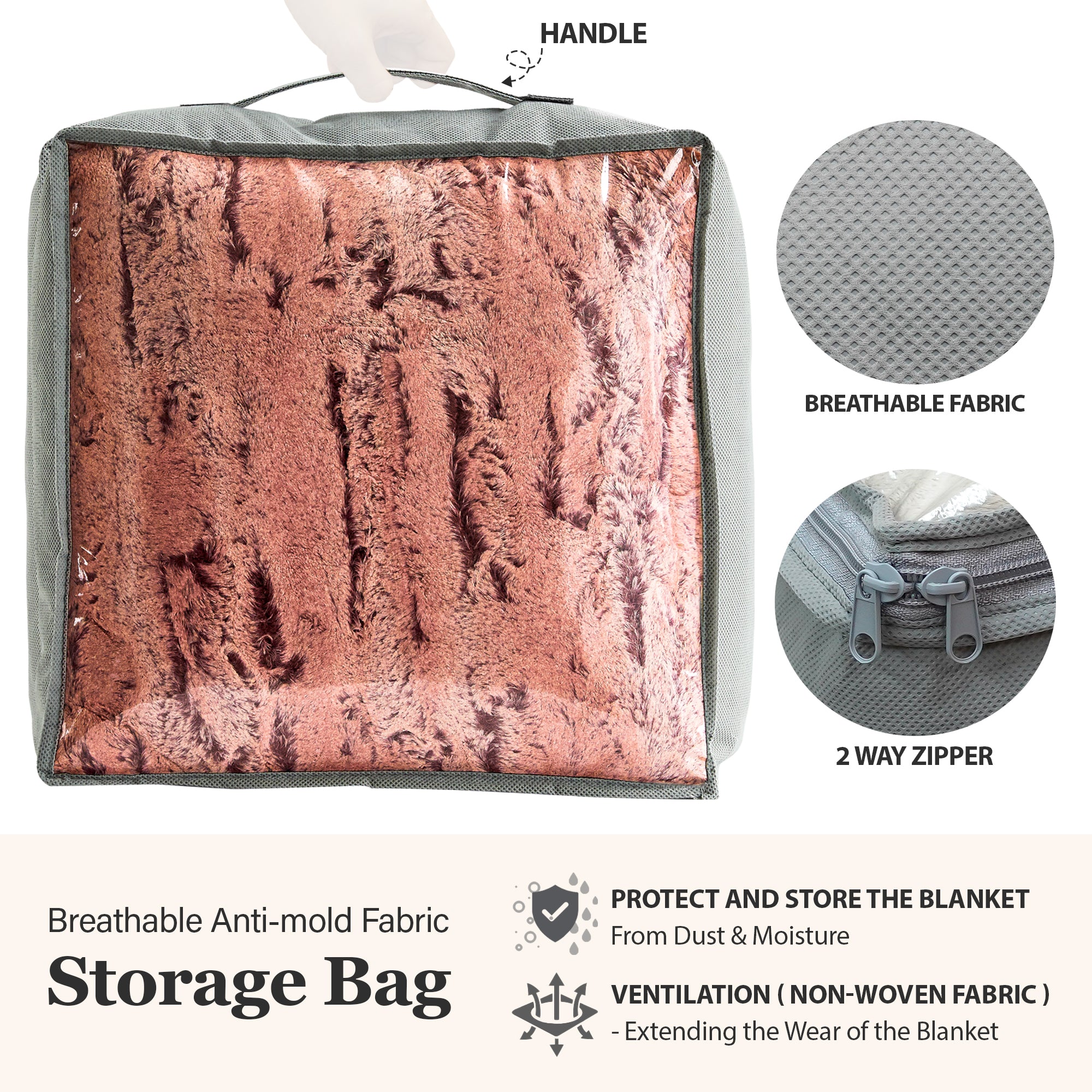Premium Faux Fur Minky Blanket -  Dusty Rose