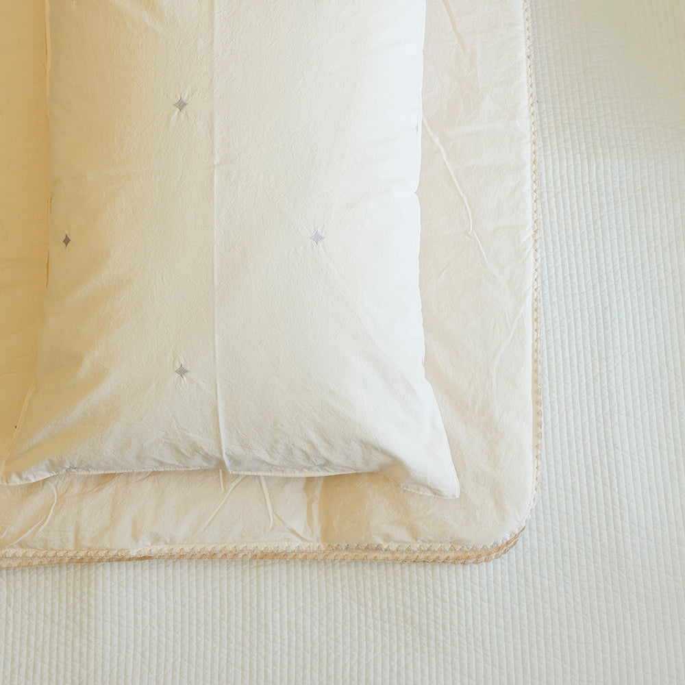 [12th Restocked] High-Density Percale Cotton Comforter Set in Beige