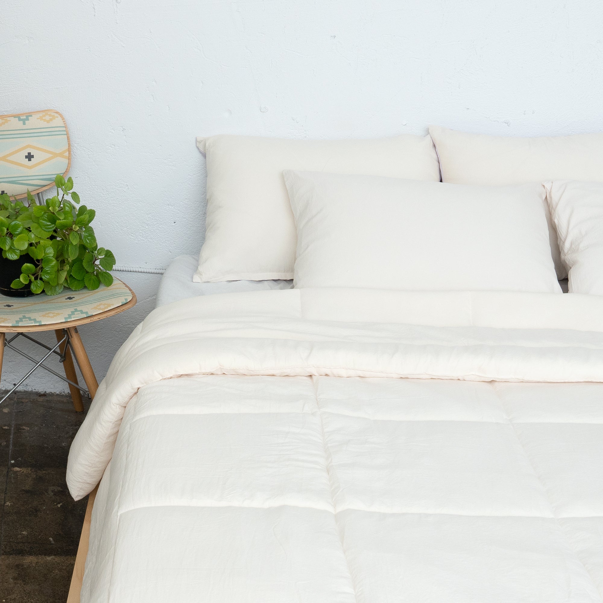 Semi-Microfiber Pillow Sham - Cream/Mint/Violet